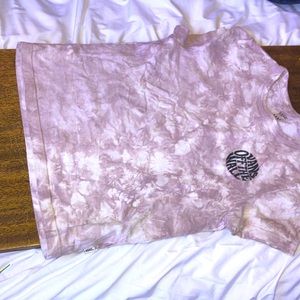 White and lavender tie dye vans off the wall tee-shirt,